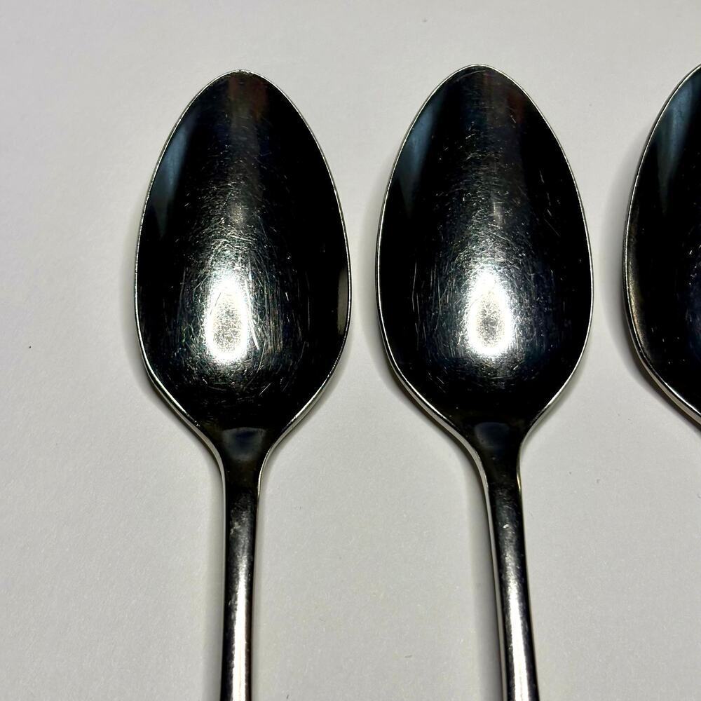 Oneida Community CELEBRITY Stainless 4 Iced Tea Spoons MCM w/ White Stars - Picture 5 of 11